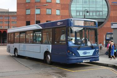 Metrobus front and side view