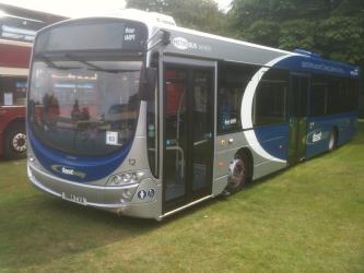 Bus front and side view